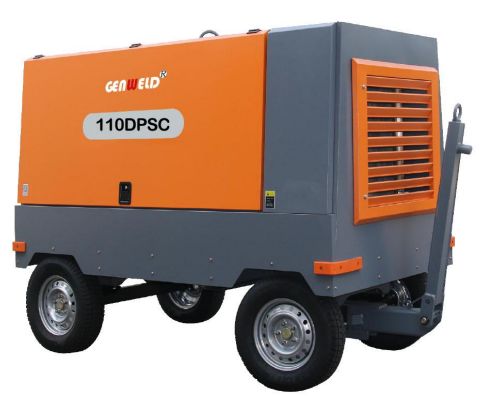 GENWELD 110DPSC Diesel Portable Screw Compressor with Yuchai 118KW Engine 12.5 m3/min FAD and 10 bar Rated Pressure